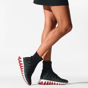 Christian Louboutin Sharky Sock Flat Naive Maille Shark Teeth Sneakers EU 38.5